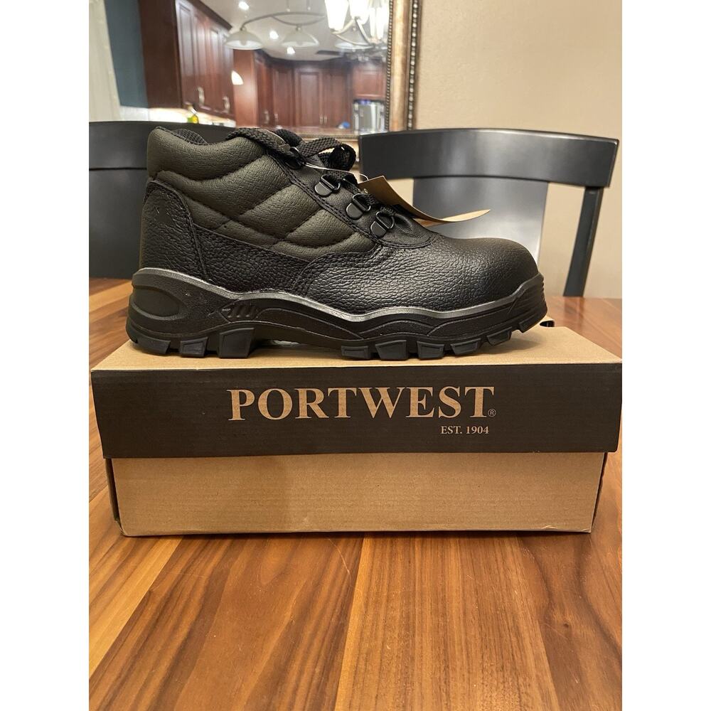 Portwest Leather Work Boots Women's‎ 7 Steelite Black Protective Toe FW10